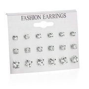 AJIWYH Stud Earrings Set for Women Simple Fashion Small Diamond Earrings 9 Sets