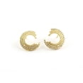 thumbnail image 1 of Stud Earrings - Sterling Silver Handmade Stud - Circle Stud For Women - Gold Finish Earrings - Elegant Earrings - Gift For Her, 1 of 7
