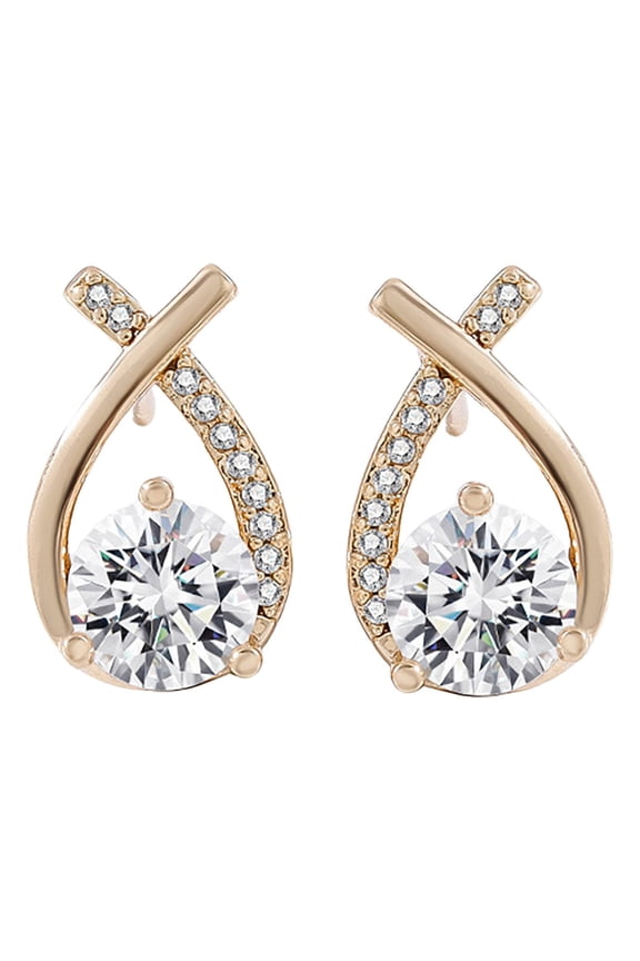 Stud Earrings for Women Elegant Cubic Zirconia Earrings Copper Fashion Jewelry Gift