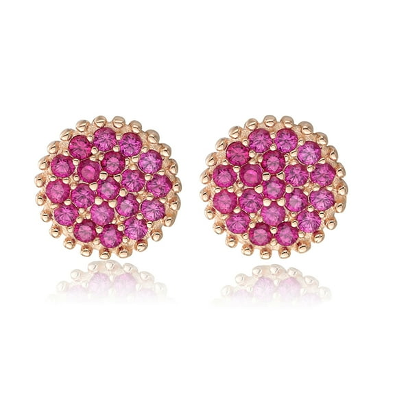 Stud Earrings for Women Rose Gold Plated Sterling Silver Pink Cz Women Ginger Lyne Collection