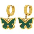 thumbnail image 1 of Stud Earrings for Women Square and Butterfly Tiny and Cute Earring (Butterfly, Golden+Green), 1 of 6