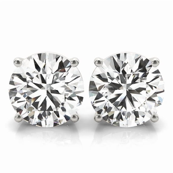 Stud Earrinngs 0.30CT Lab Grown Diamond 14K White Gold Screw Back Jewelry