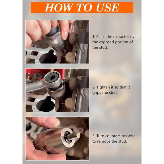 Stud Extractor Tool, Damaged Bolt and Stud Extractor Tool-1/4-Inch to 1/2-Inch Studs, Stud puller tool, Suit for Exhaust, Broken, Rusted Tight Bolts$$Tools & Hardware Other