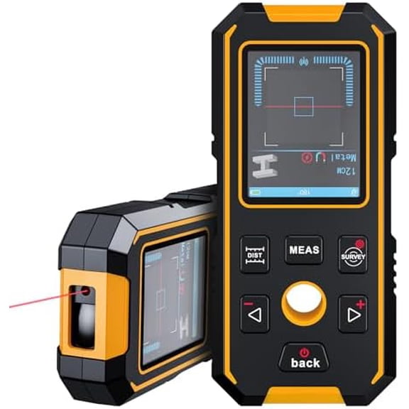 Stud Finder - 4 in 1 Stud Finder Wall Scanner with Laser Measure, Rechargeable Stud Detector Smart Sensor & Audio Alarm, HD LCD Display, Accurate Wall Detector for Metal Wood AC Live Wire$$Tools