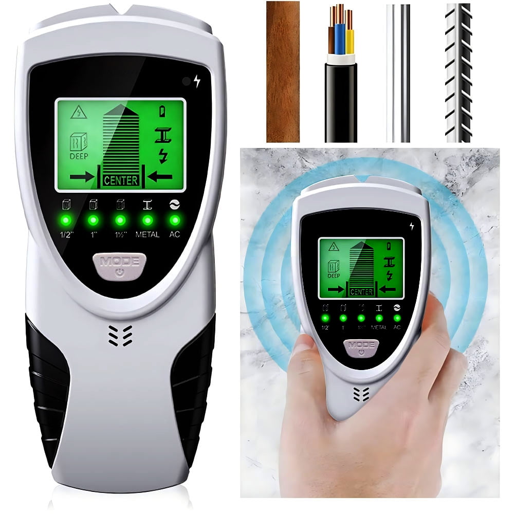Stud Finder, Advanced Wall Scanner with Automatic Calibration & Sound Warning for Accurate Wood & Metal Detection