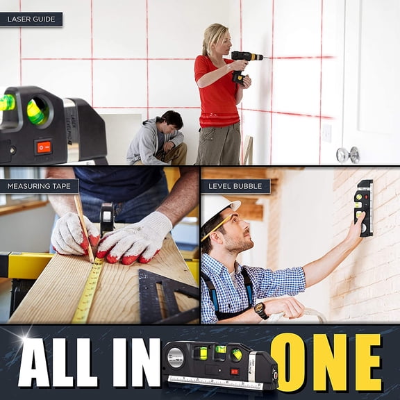 Stud Finder & Multifunction Device (Laser Level line, Leveler, Metric Ruler) - Stud Finder Wall Scanner With Laser Level Can Be Used as Pictures Hanging Tool and Ruler$$Tools & Hardware