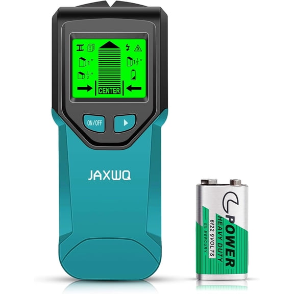 Stud Finder Wall Scanner - 5 in 1 Stud Finder Tool w/Smart Chip and HD LCD Display, Stud Detector Beam Finders for the Center and Edge of Wood AC Wire Metal Studs Joist Pipe (cyan)