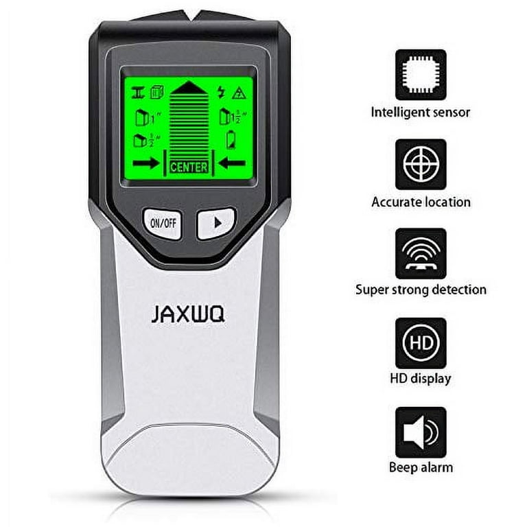 Jaxwq Stud Finder Wall Scanner - 5 in 1 Stud Detector with Intelligent Microprocessor Chip and HD LCD Display Stud Sensor Beam Finders for The Center