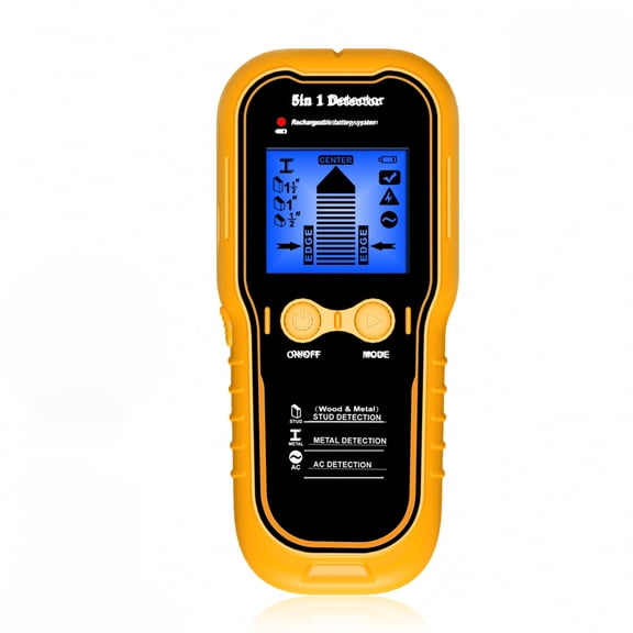 Stud Finder Wall Scanner 5-in-1 - Detector for Wood, Metal, Joists, Pipes, and AC Wires, Upgraded New version Intelligent Chip, High-Definition LCD Display Screen and Audible Alarm