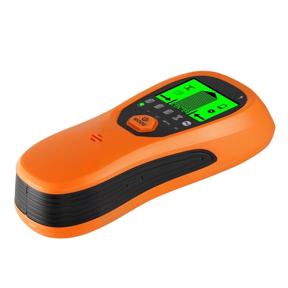 Stud Finder Wall Scanner 5-in-1 Electronic Stud Sensor with HD LCD Display Audio Alarm for Metal AC Wire Orange