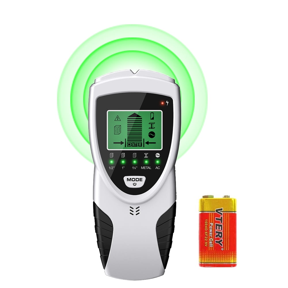 Stud Finder Wall Scanner, 5 in 1 Stud Detector with HD LCD Display for Center and Edge of Wood Metal AC Wire Detection