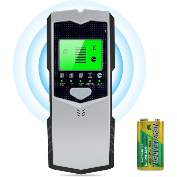 Stud Finder Wall Scanner, Upgraded 5 in 1    AC Wire Detector with  Sensor, LCD Display &Audible ,Stud Beam Finders for the Center and Edge of Stud  Joist Pipe