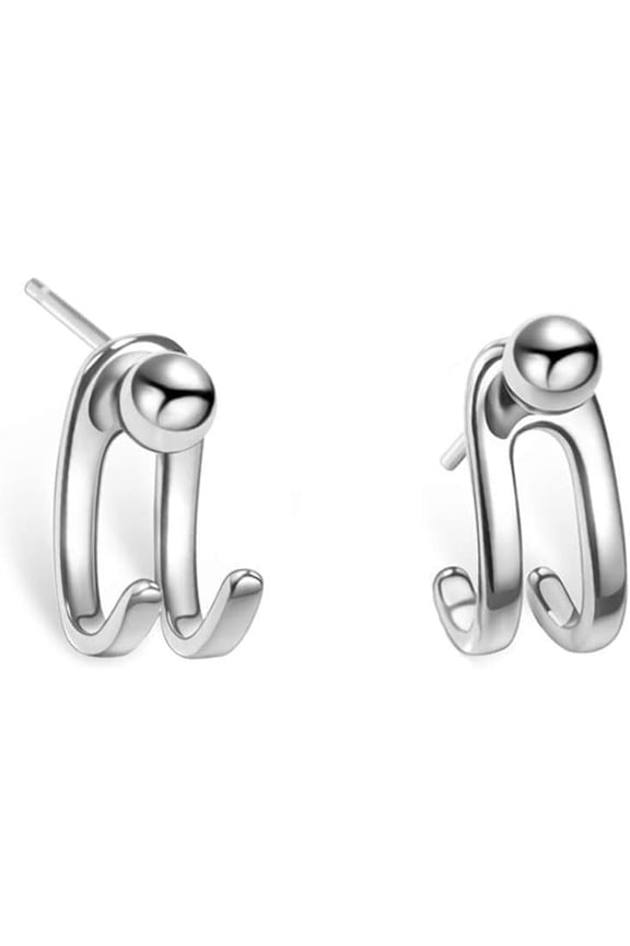 Stud Jacket Earrings 925 Sterling Silver Front Back Ear Cuffs Stud Earring for Women[h159]