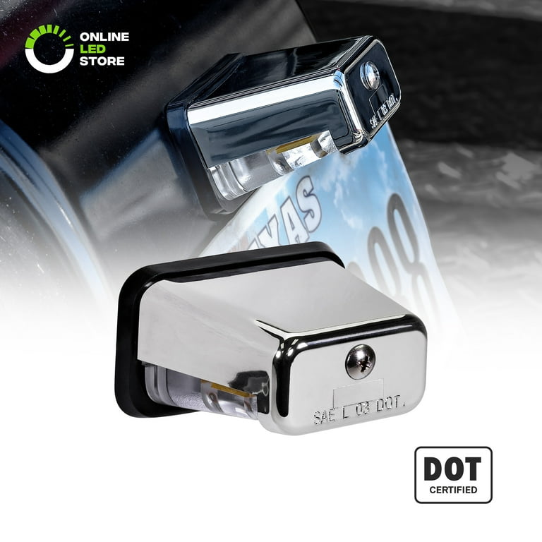 Stud Mount LED Trailer License Plate Lights DOT SAE Certified IP67 Waterproof Rated Ultra Durable License Tags for Trailers RVs Trucks Boats