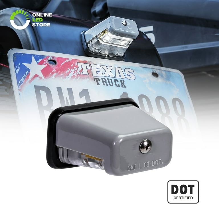 Stud Mount LED Trailer License Plate Lights DOT SAE Certified IP67 Waterproof Rated Ultra Durable License Tags for Trailers RVs Trucks Boats