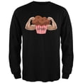 thumbnail image 1 of Stud Muffin Double Bicep Black Adult Long Sleeve T-Shirt - Large, 1 of 1