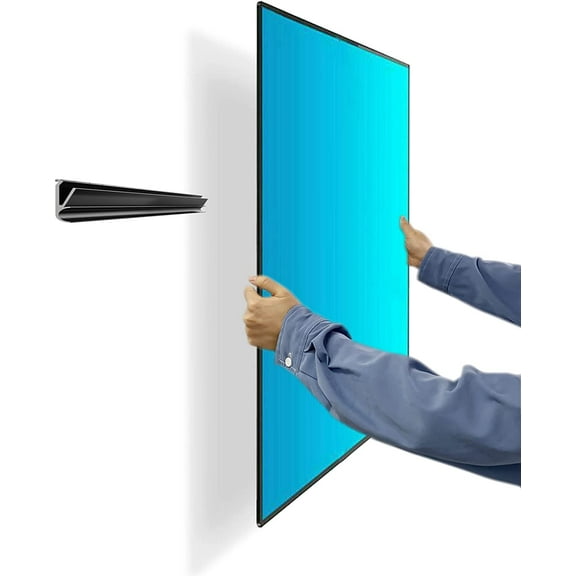 No Stud TV Wall Mount, Drywall Studless TV Hanger No Damage, No Drill, Non Screws, Dry Wall Flat Screen TVs Easy Install Bar Bracket fits VESA 12-55 inch TVs up to 99 lbs, Include Hardware Levels