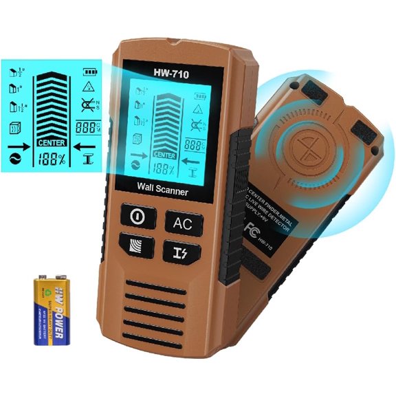 Stud Wall Scanner, 5 in 1 Stud Detector with HD LCD Display, Stud Locator with Upgraded Smart Sensor Audio Alarm, Stud Sensor Beam Finders for Wall Wood Metal Studs AC Wire Joist Metal Pipe