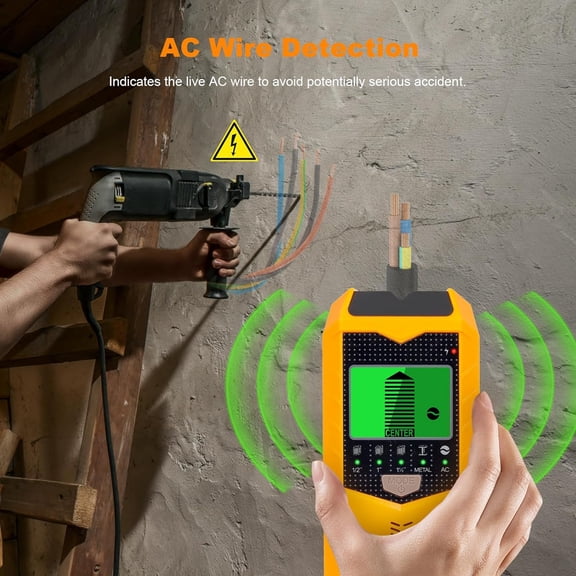 Stud Wall Scanner, 5 in 1 Stud Detector with Smart Microprocessor Chip and HD LCD Display, Beam Finders for Center and Edge of Wood, AC Wire, Joist, Metal and Pipe, Tool Gifts for Men$$Tools