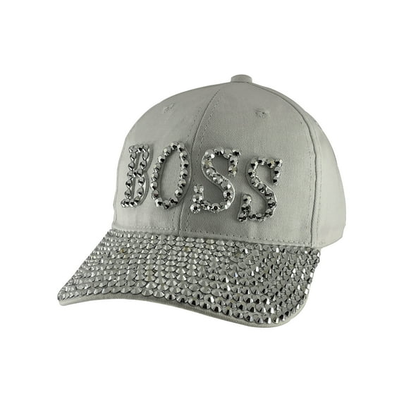 Studded BOSS Baseball Cap - White