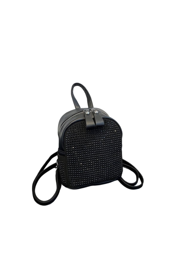 Studded Backpack Purse Mini Metal Studs Trendy Studded Backpack for Women Bling Punk Rock Rhinestone Daypack Daily Party.
