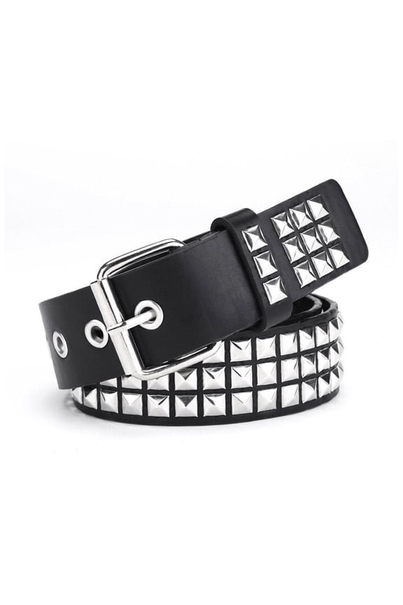 Studded Belt, Metal Punk Rock Rivet Belt, Gothic Belt with Bright Pyramid Studded for Women Men