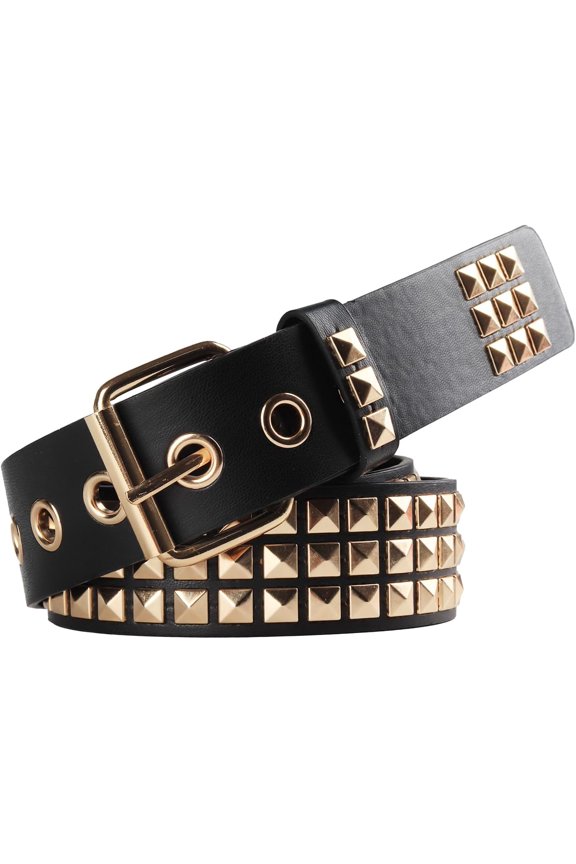 Studded Belt, Metal Punk Rock Rivet belt with Bright Pyramid Studded for Women Men