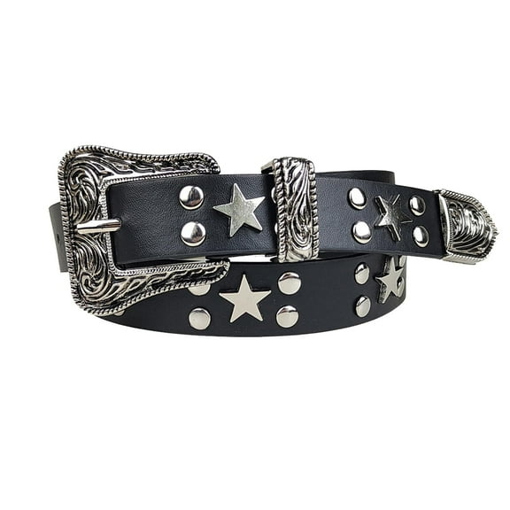 Studded Belt Women Y2K Spike Star Belts Black Girl Woman Stud Punk Waist Belt for Halloween Cosplay