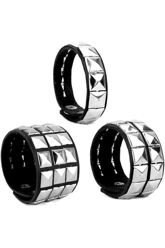 Studded Bracelet Punk Spiked Emo for Unisex Party Accessories 3 Pieces