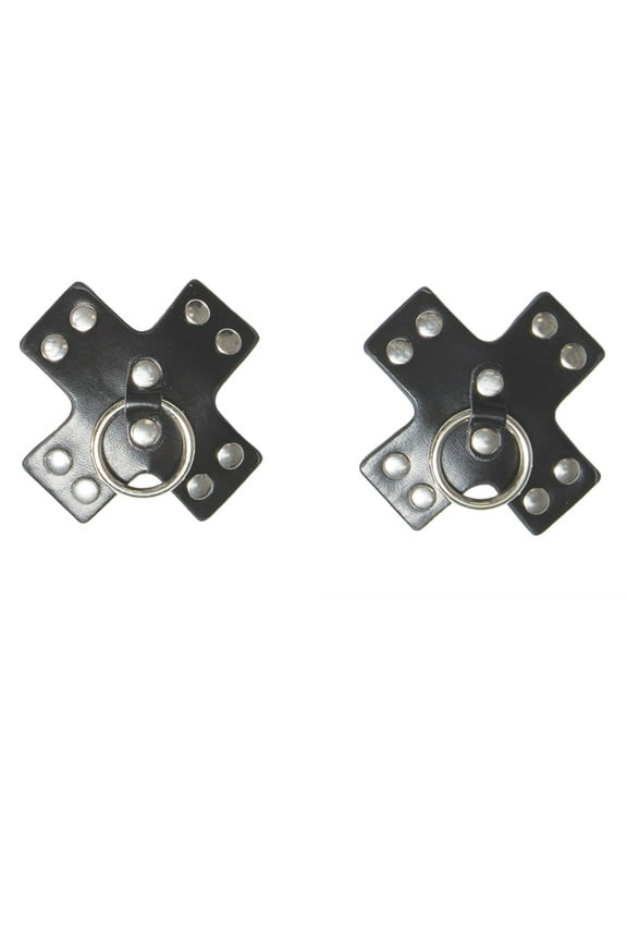 Studded Cross Reusable Pasties Black O/S