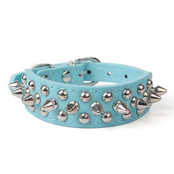Studded Dog Collar for Medium Large Dogs, Anti-Bite Rivet Cat Collar with Heavy Duty Metal Spikes, Punk Style Adjustable Pet Necklace for Puppy, Security Chains for Outdoor Walking