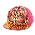 thumbnail image 1 of Studded Hip Hop Baseball Cap, Black with Gold Metallic Spikes and Wings, Fashion Snapback Hat, 1 of 6