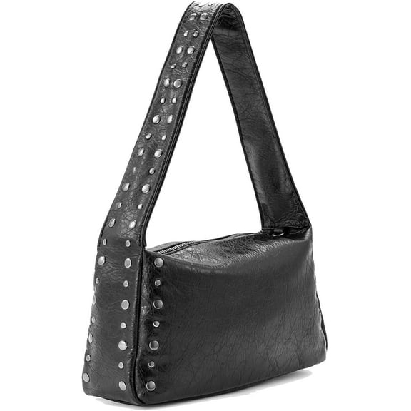 Studded Purse Y2k Purses For Women Black Shoulder Crossbody Bag Cute Trendy Vegan Leather Handbag