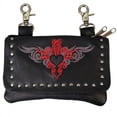 thumbnail image 1 of Studded Red Tribal Heart Leather Belt Clip Riding Bag, 1 of 1