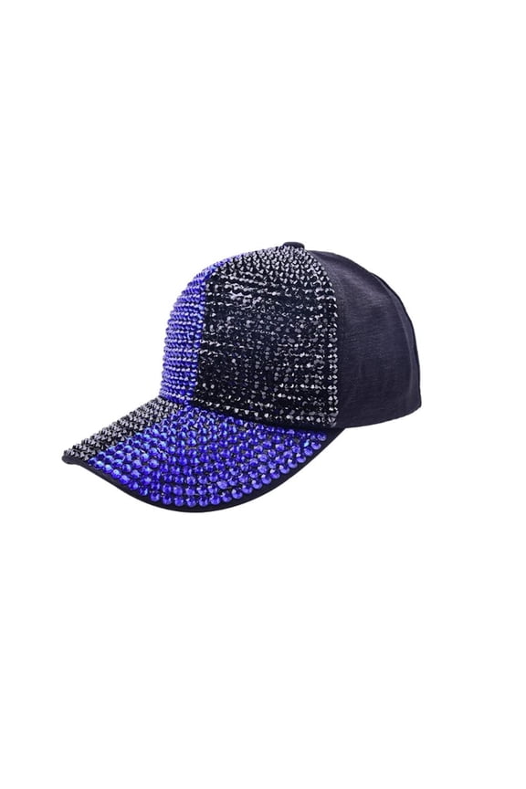 Studded Rhinestone Baseball Cap, Bling Baseball Hats for Women, Adjustable Sparkle Denim Sun Hat with Crystals, Summer Mesh Peaked Cap for Outdoor Sports Beach Party
