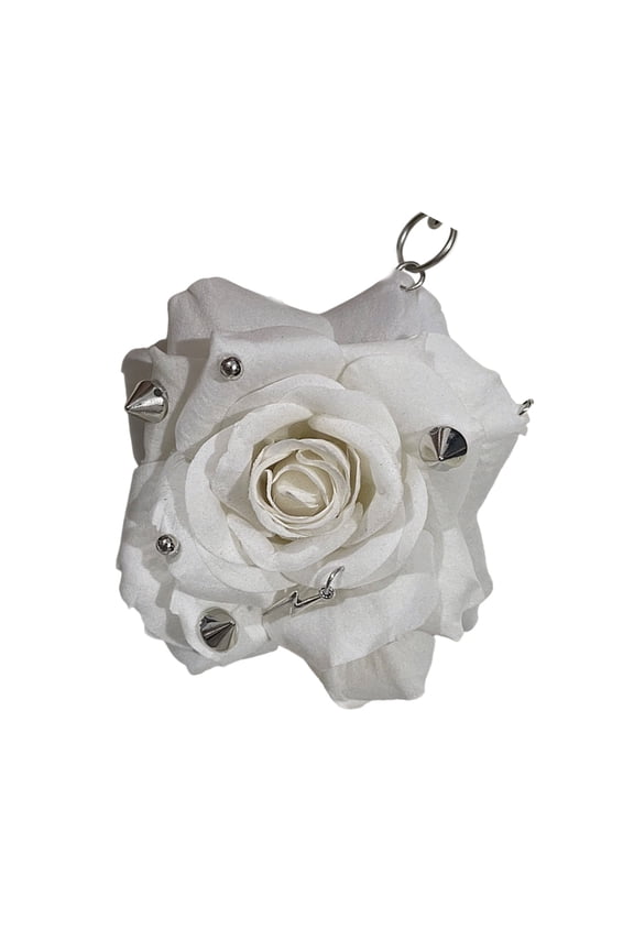 Studded Rose Keychain For Women Elegant Floral Charm Compact Lightweight Present For Birthdays Travel