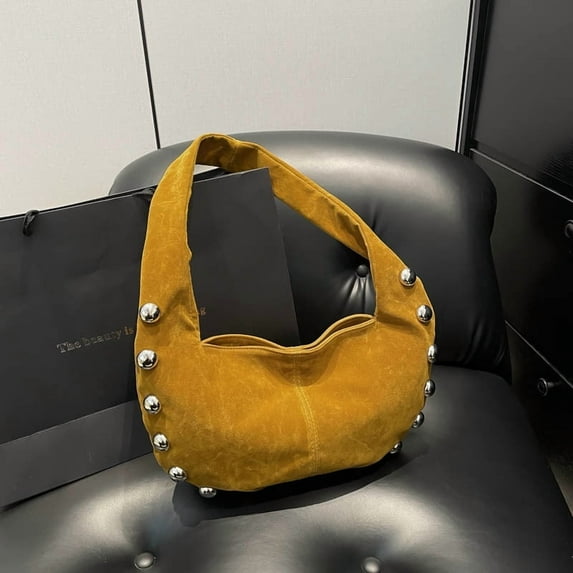 Studded Shopper Shoulder Bags Underarm Purse Tote Bag for Women, Women's Handbag Slouchy Bag