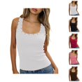 thumbnail image 1 of Studded Tank Tops for Women Summer Sleeveless Square Neck Slim Fitted Ribbed Shirt Y2k Going out Grunge Tops Streetwear, 1 of 6