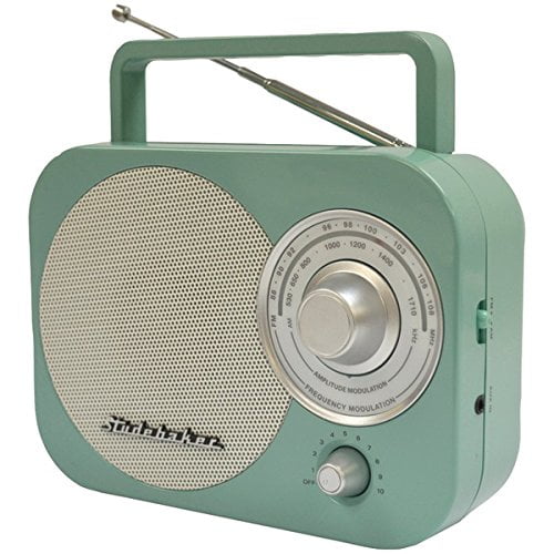 Studebaker SB2000TE Portable AM/FM Radio, Battery Operated, Teal ...