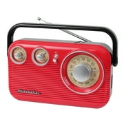 Studebaker SB2003RB Retro Portable AM/FM Analog Radio With Built In Speaker (Red/Black)  [MISC ACCESSORY]