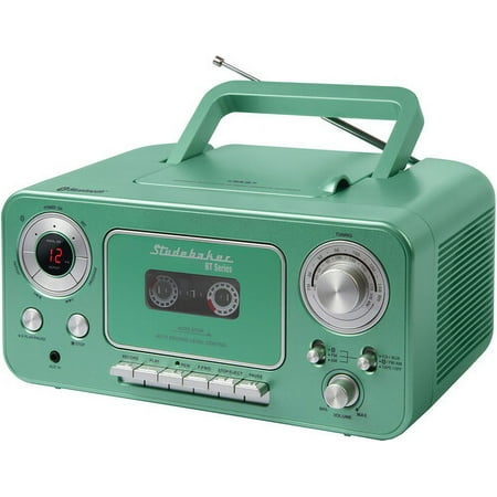 Studebaker - BT Series Portable Bluetooth CD Player with AM/FM Stereo - Teal