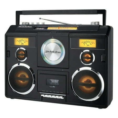Studebaker - SB2140 Portable Stereo Boombox with Bluetooth/CD/AM-FM Radio/Cassette Recorder - Black
