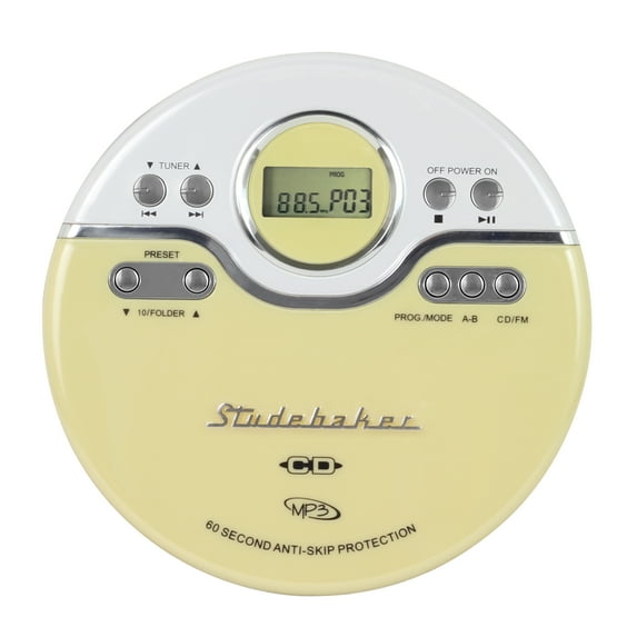 Studebaker SB3703 Joggable Personal CD/MP3 Player with Bookmark Feature and FM PLL Radio