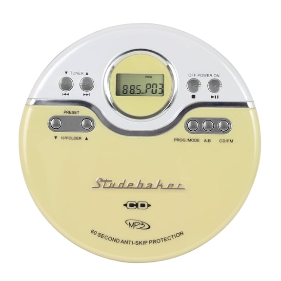 Studebaker SB3703 Joggable Personal CD/MP3 Player with Bookmark Feature and FM PLL Radio