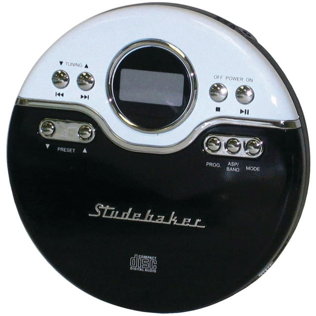 Studebaker SB3703BW Personal Jogging CD Player with FM PLL Radio (Black/White)