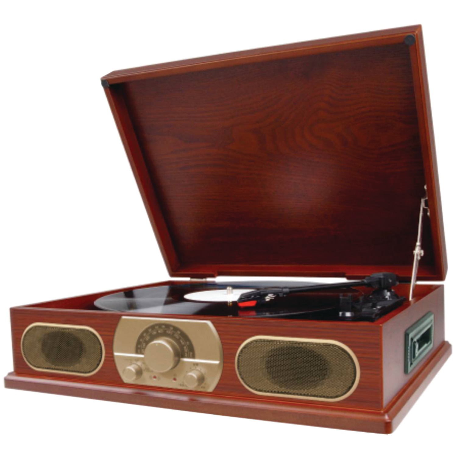 Studebaker SB6052 Wooden Turntable with AM/FM Radio & Cassette Player - image 1 of 6