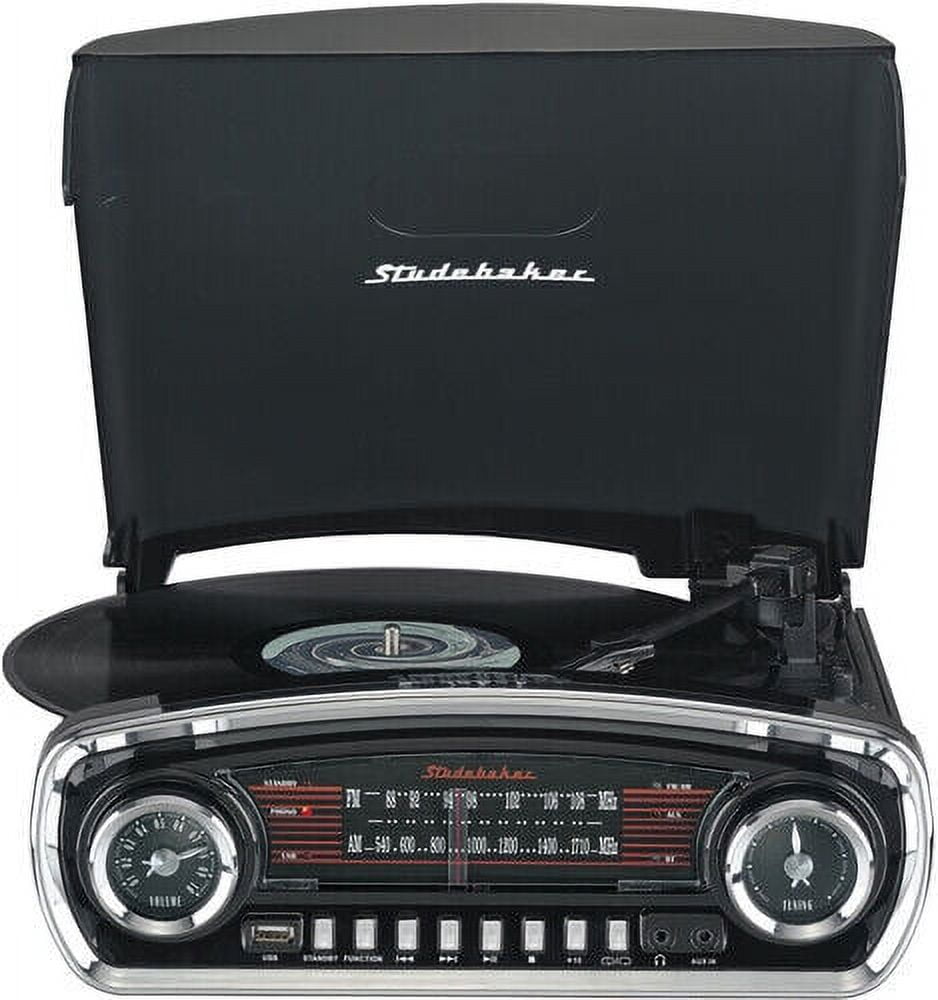 Studebaker SB6057B Retro Turntable 3 Speed AM/FM Radio Bluetooth
