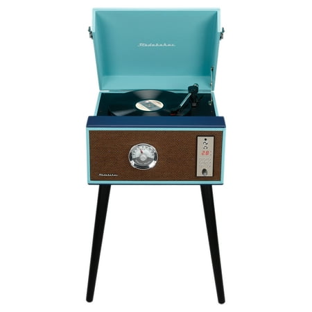 Studebaker - SB6085 Bluetooth Floor Stand Turntable with CD Player and FM Radio - Teal