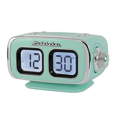 Studebaker - SB3500 Retro Digital AM/FM Dual Alarm Clock Radio with Bluetooth - Teal