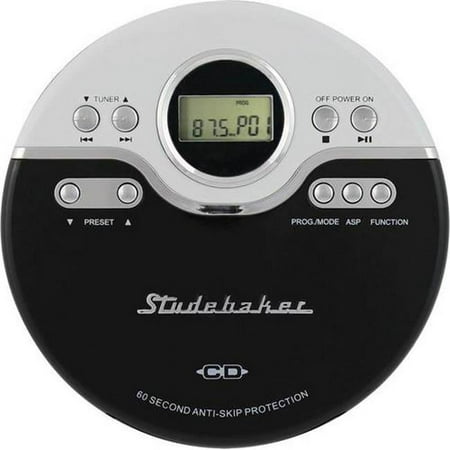 Studebaker - Portable CD Player with FM Radio - Black/White